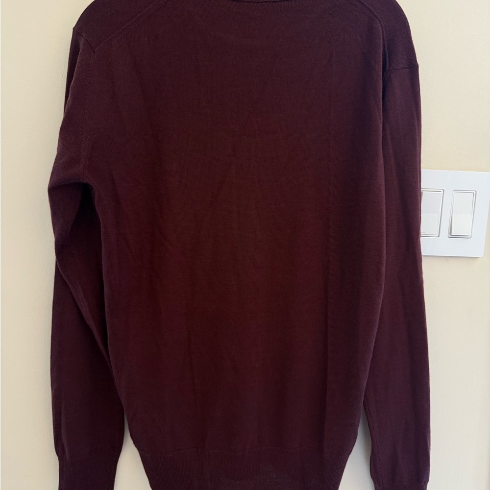 BOSS by Hugo Boss Men’s Mock Neck Maroon Sweater size Medium w/BOSS Embroidery - Picture 4 of 9